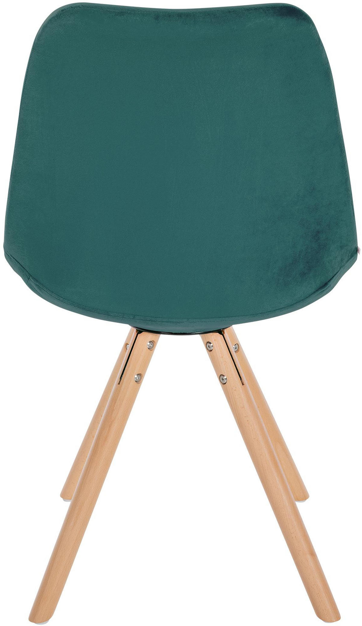 STUHL Samt grün - Eukalyptusholzfarben/Grün, Holz/Textil (48/81/54cm) - CLP