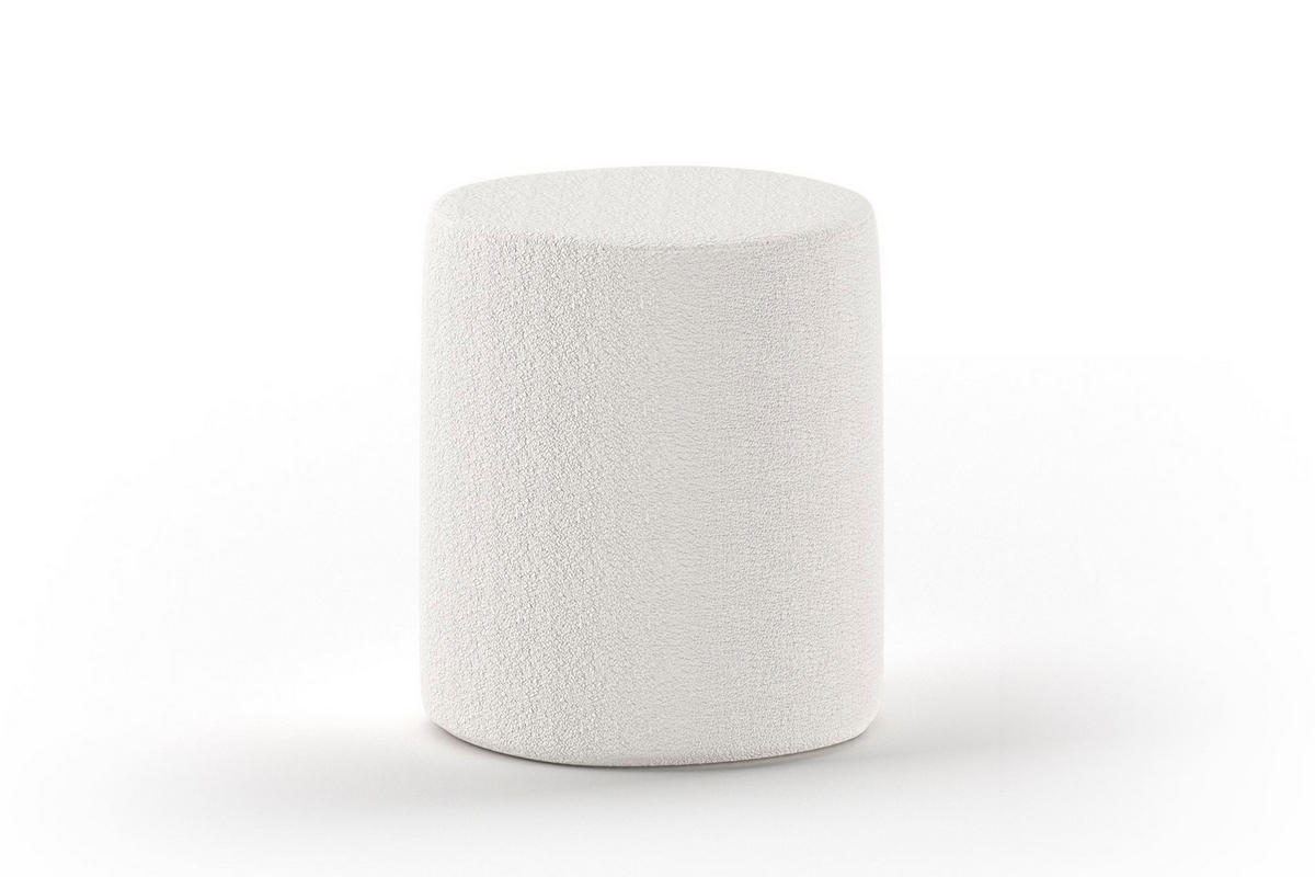 HOCKER Karlotta 41x41x42 aus Holzwerstoff Polster in der Farbe Weiß - Weiß, Holzwerkstoff (41/42/41cm) - 58aufmkessel