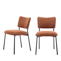 DESIGN-STUHL - Rost - 2er-Set - Rostfarben, Textil (49/78/65cm) - Drawer