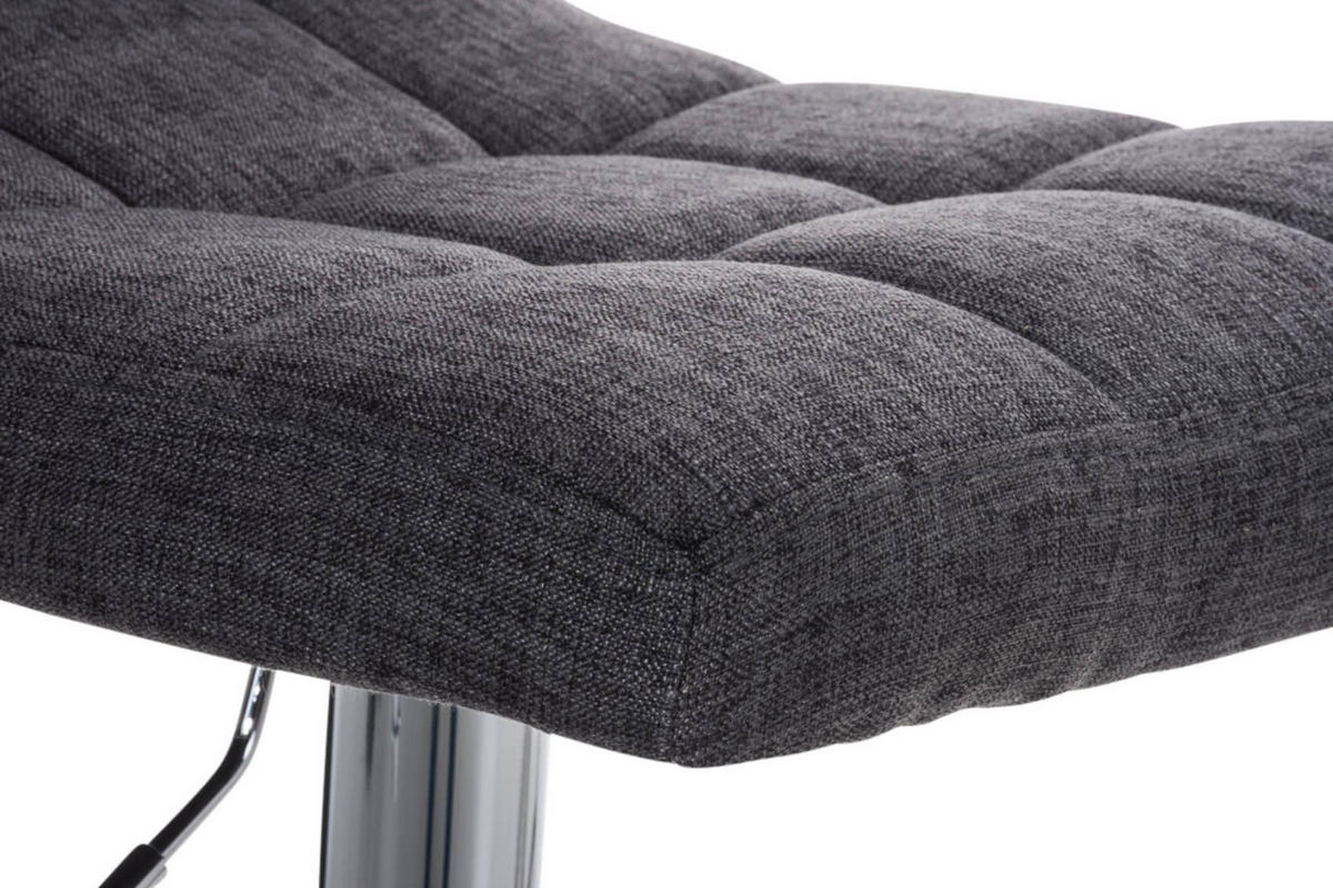 BARHOCKER 2er Set Stoff hellgrau - Chromfarben/Hellgrau, Textil/Metall (46/94/47cm) - CLP