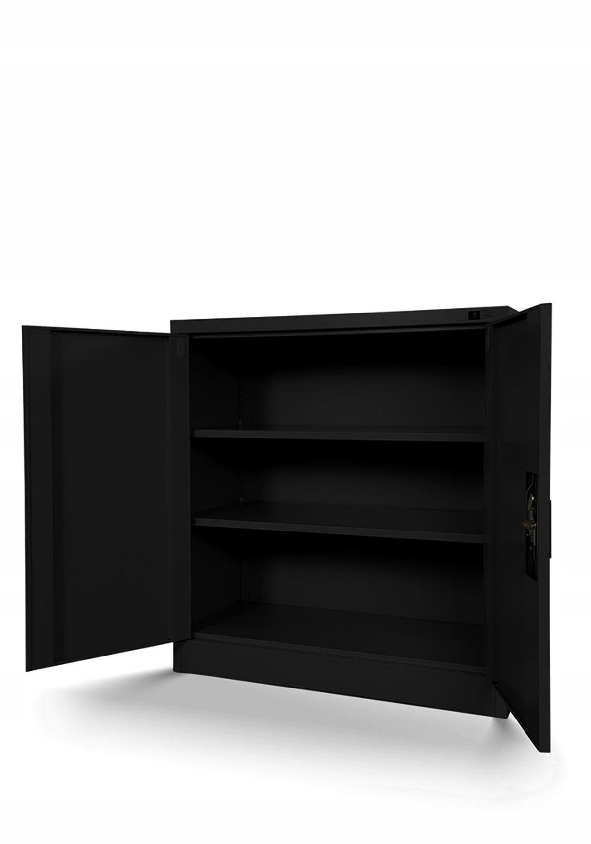 METALLSCHRANK Beata - Schwarz, Metall (90/93/40cm) - Jan Nowak