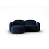 ECKSOFA links Blair aus Samt königsblau 3 Sitzplätze - Blau, Textil (155/194cm) - Micadoni