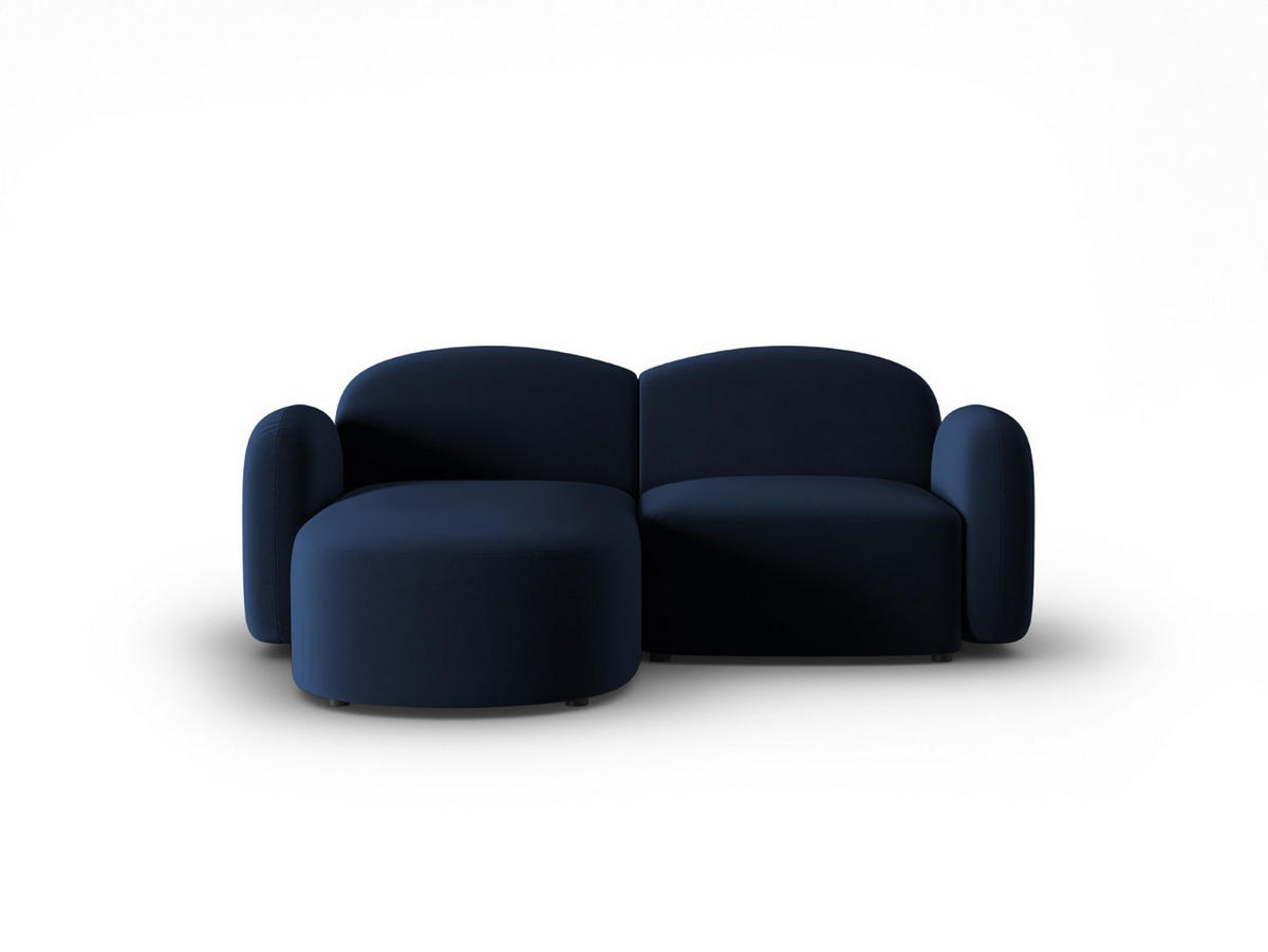 ECKSOFA links Blair aus Samt königsblau 3 Sitzplätze - Blau, Textil (155/194cm) - Micadoni