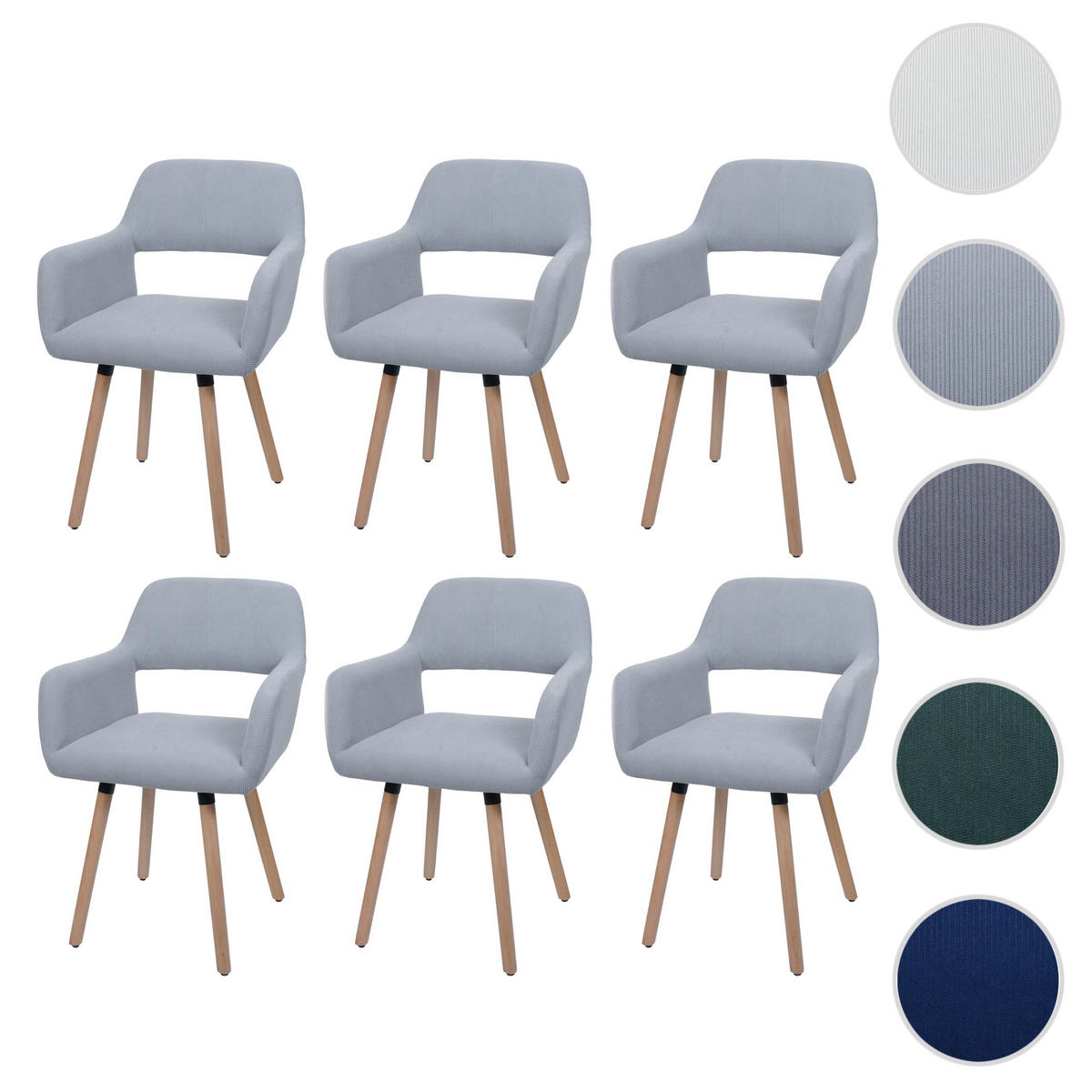 ESSZIMMERSTUHL Hellgrau - Hellgrau, Textil (56/80/53cm) - MCW