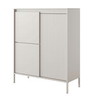 HIGHBOARD SELBU KOM1 Beige - Beige, Glas/Holzwerkstoff (104/124/40cm) - Komodee