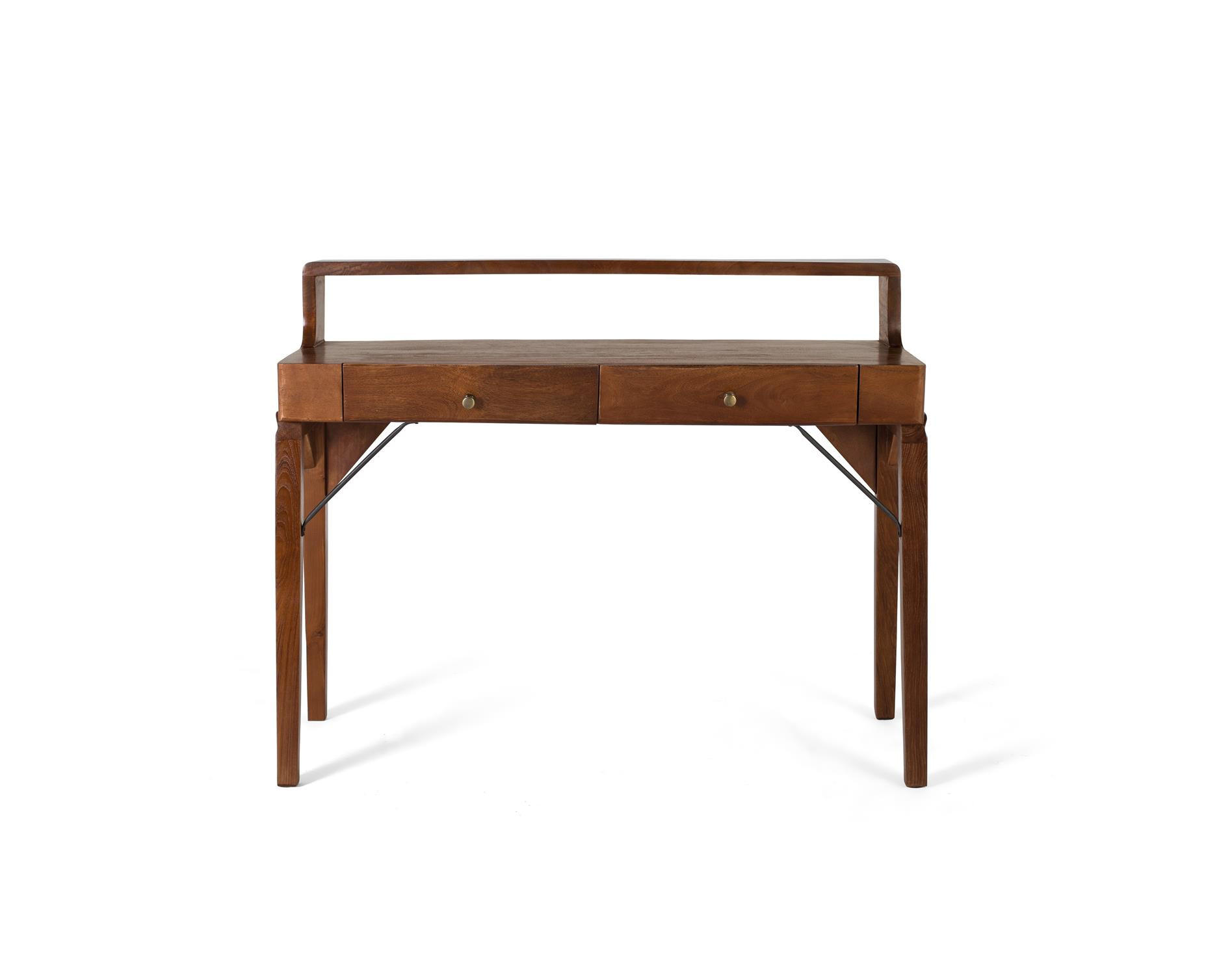 SCHREIBTISCH aus Mangoholz mit zwei Schubladen - Braun, Holz (120/50/95cm) - Giner y Colomer