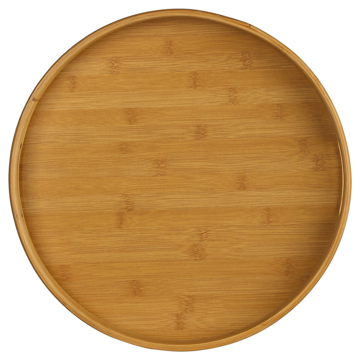 SERVIERTABLETT rund mit Griffen, Bambus, Braun, 40 cm - Braun, Holz (40/5/40cm) - 5five Simply Smart