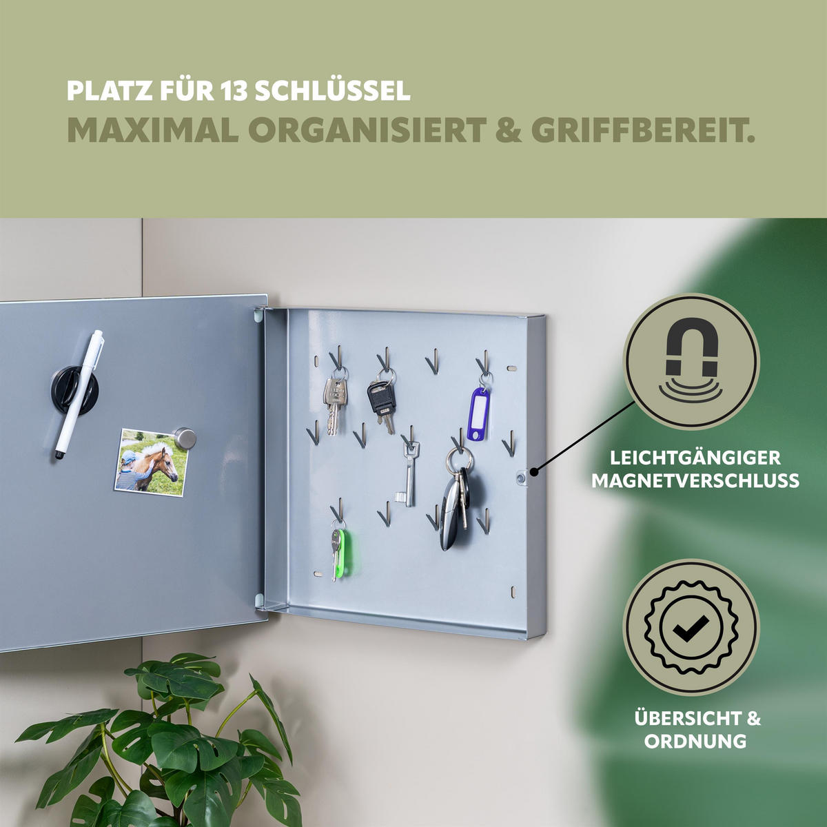 SCHLÜSSELKASTEN, weiß, Metall - Weiß, Metall (35/35/5cm) - bremermann