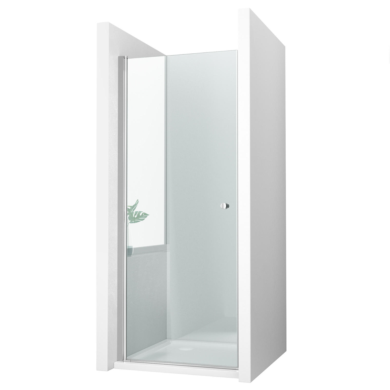 DUSCHTRENNWAND Chromfarben 90/185 cm - Chromfarben, Glas (90/185cm) - EMKE