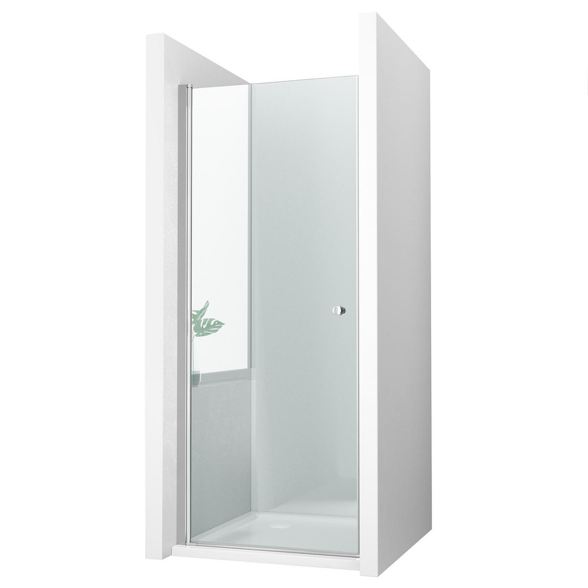 DUSCHTRENNWAND Chromfarben 90/185 cm - Chromfarben, Glas (90/185cm) - EMKE