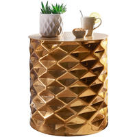 BEISTELLTISCH Aluminium Orientalisch Hammerschlag ENNS, Gold 43x43x48 cm - Goldfarben, Metall (43/43/48cm) - KADIMA DESIGN