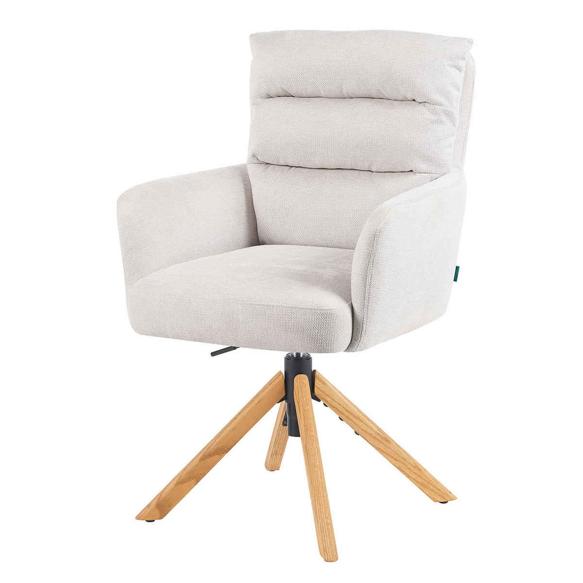 BÜROSTUHL Mika-Tesa - Honigeiche/Creme, Eichenholz/Holz (59/95/66cm) - DUBI Möbel