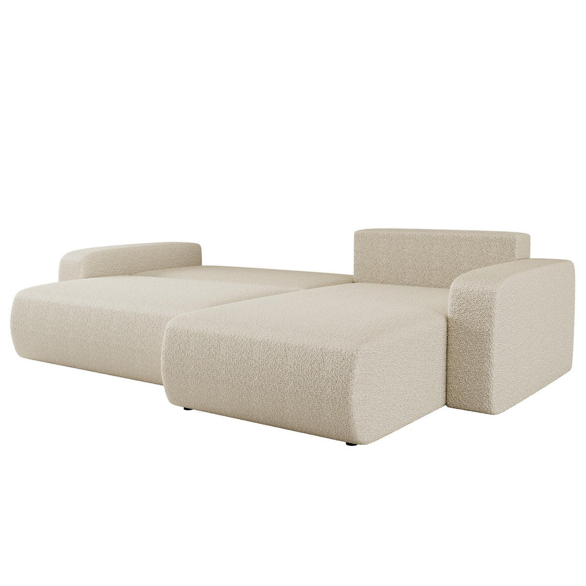 SCHLAFSOFA MILANO XL Und Bettkasten Stoff Quelle Ecru Rechts - Ecru, Holz (274/82/145cm) - Kaiser Möbel