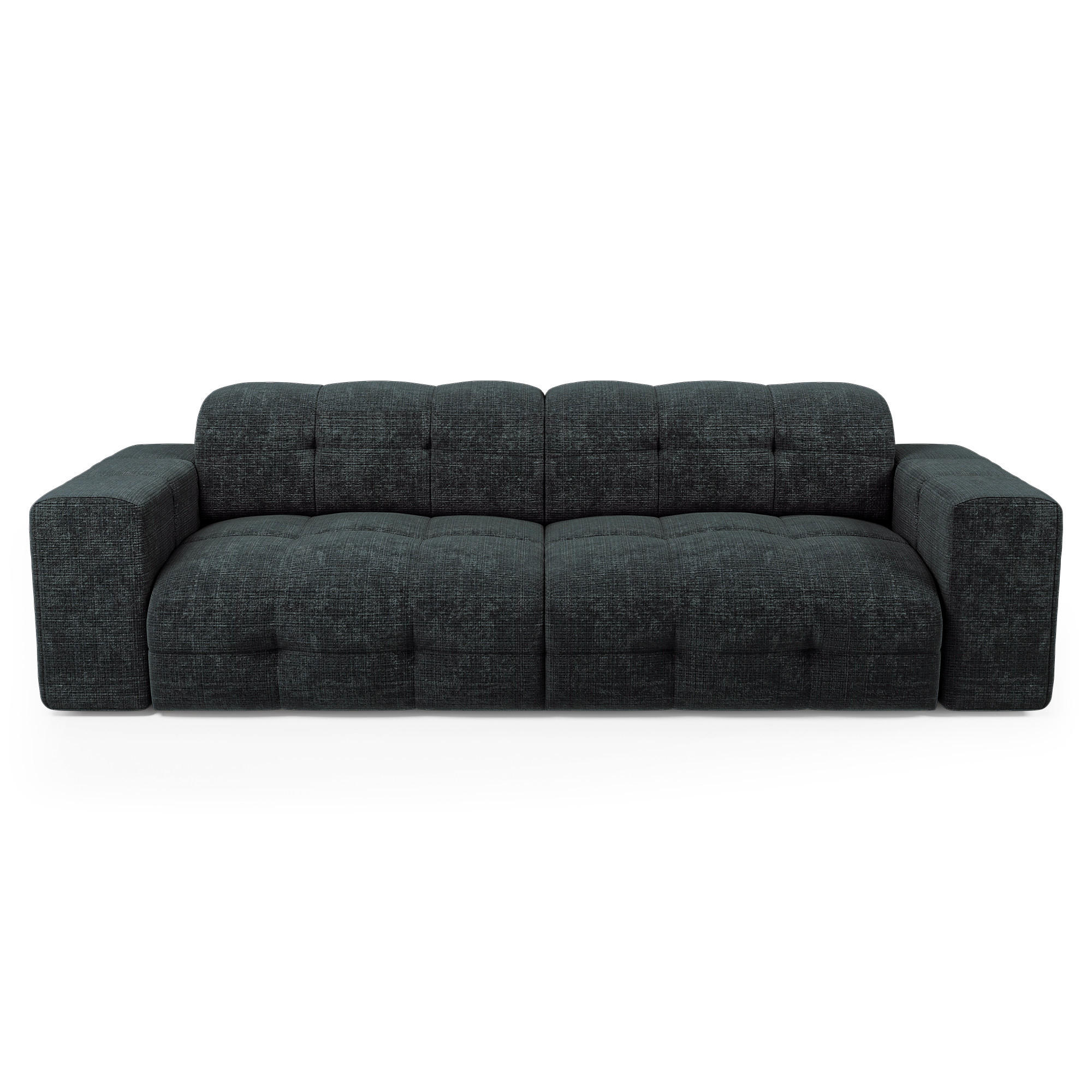 SOFA 4-SITZER geprägter Samt Anthrazitgrau 230cm - Dunkelgrau/Anthrazit, Textil (230/85/92cm) - Sia Home