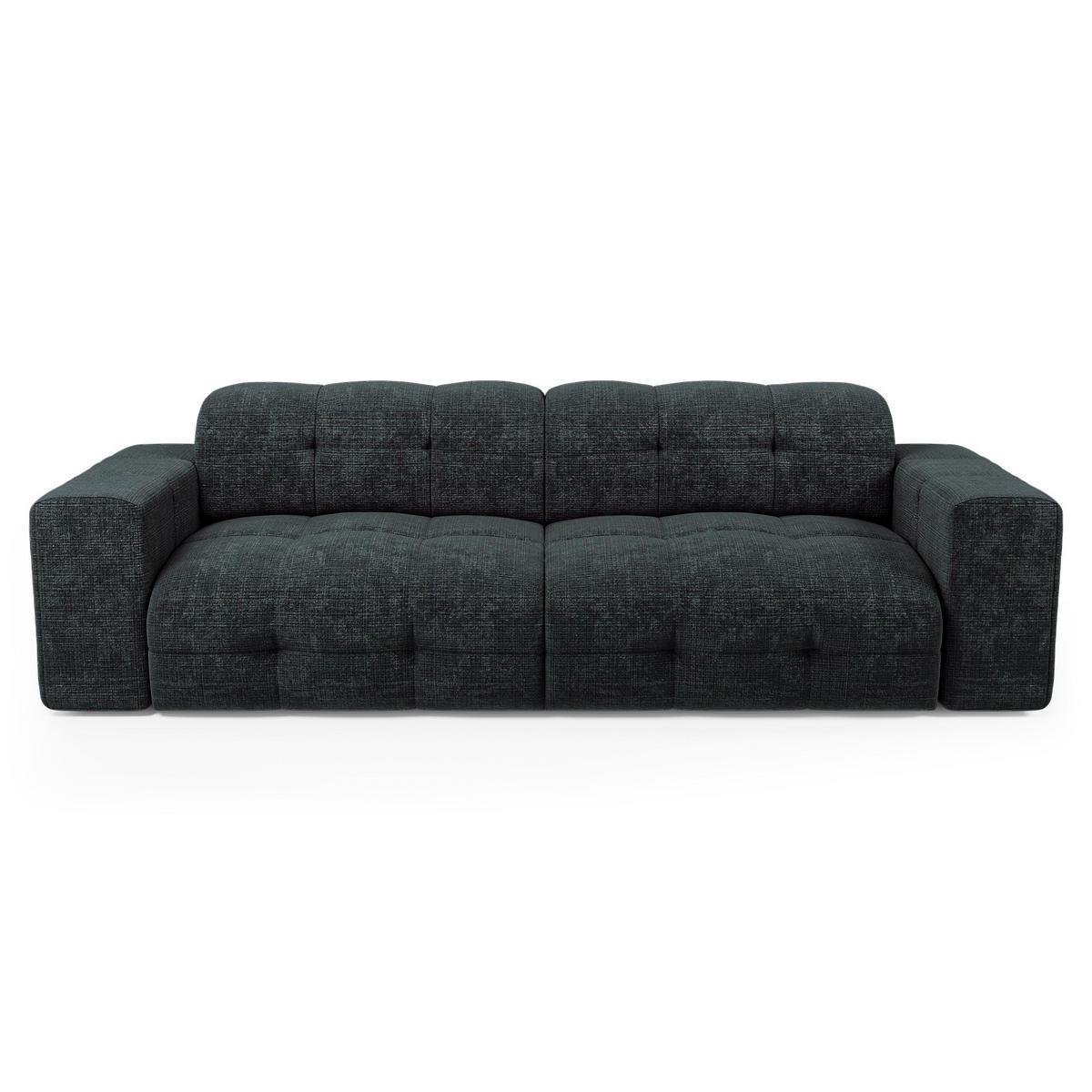 SOFA 4-SITZER geprägter Samt Anthrazitgrau 230cm - Dunkelgrau/Anthrazit, Textil (230/85/92cm) - Sia Home