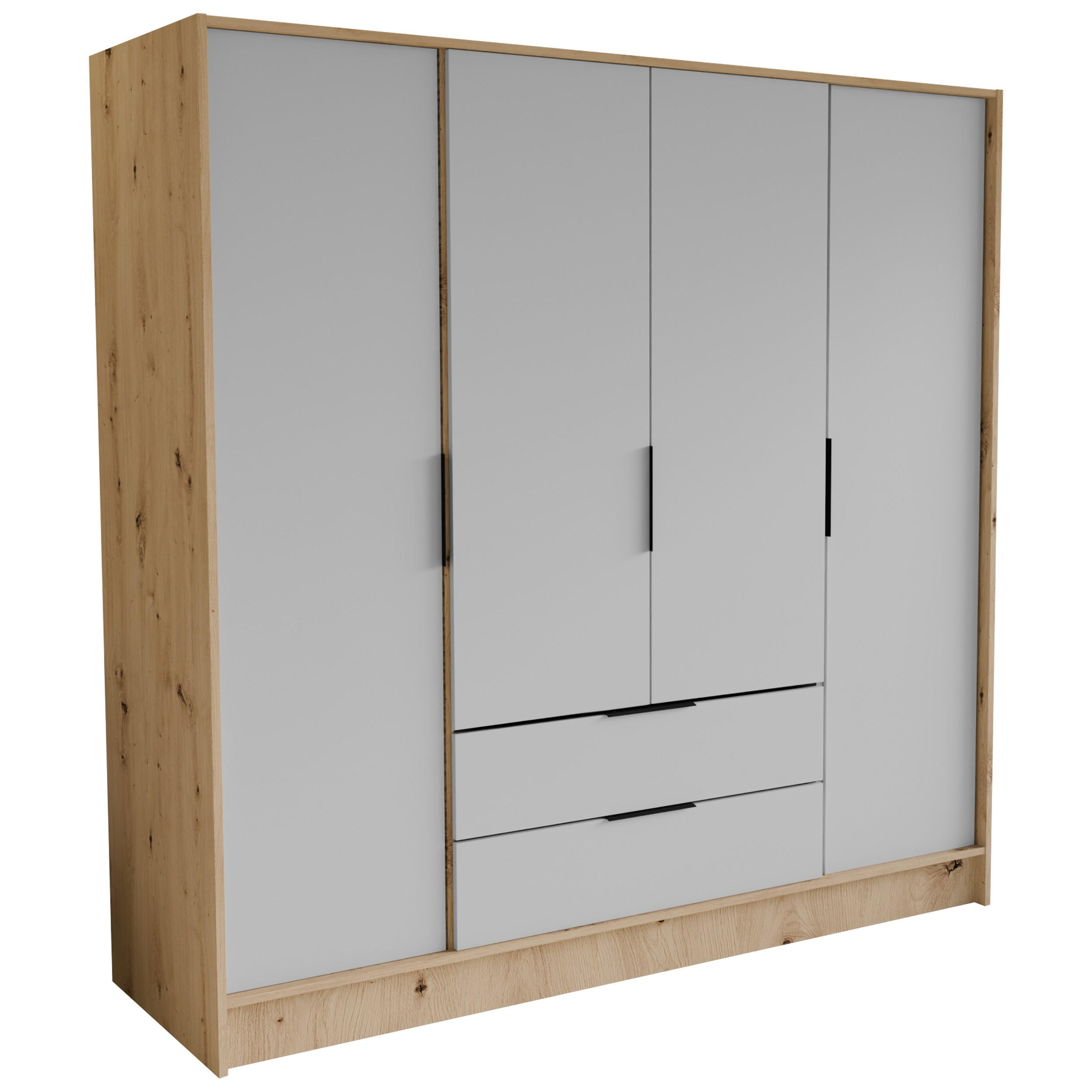 Masseno Drehtürenschrank Eiche Artisan 200x200x51 cm