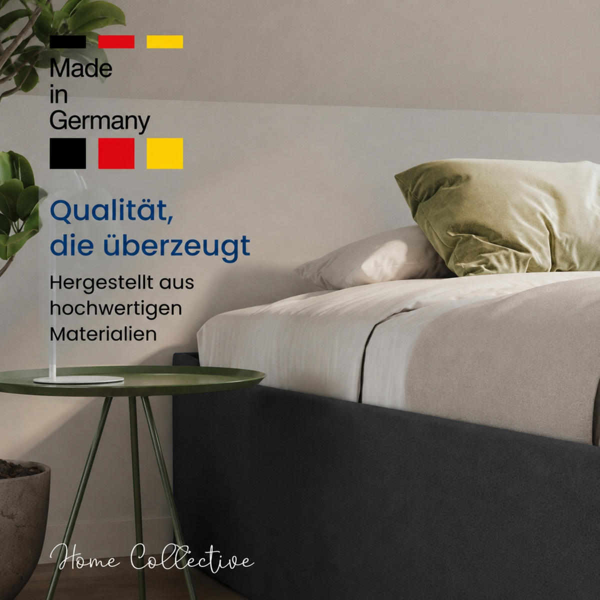 POLSTERBETT mit Stauraum & H2 Matratze 200x200 cm in Anthrazit - Anthrazit, Textil (200/200cm) - Home Collective
