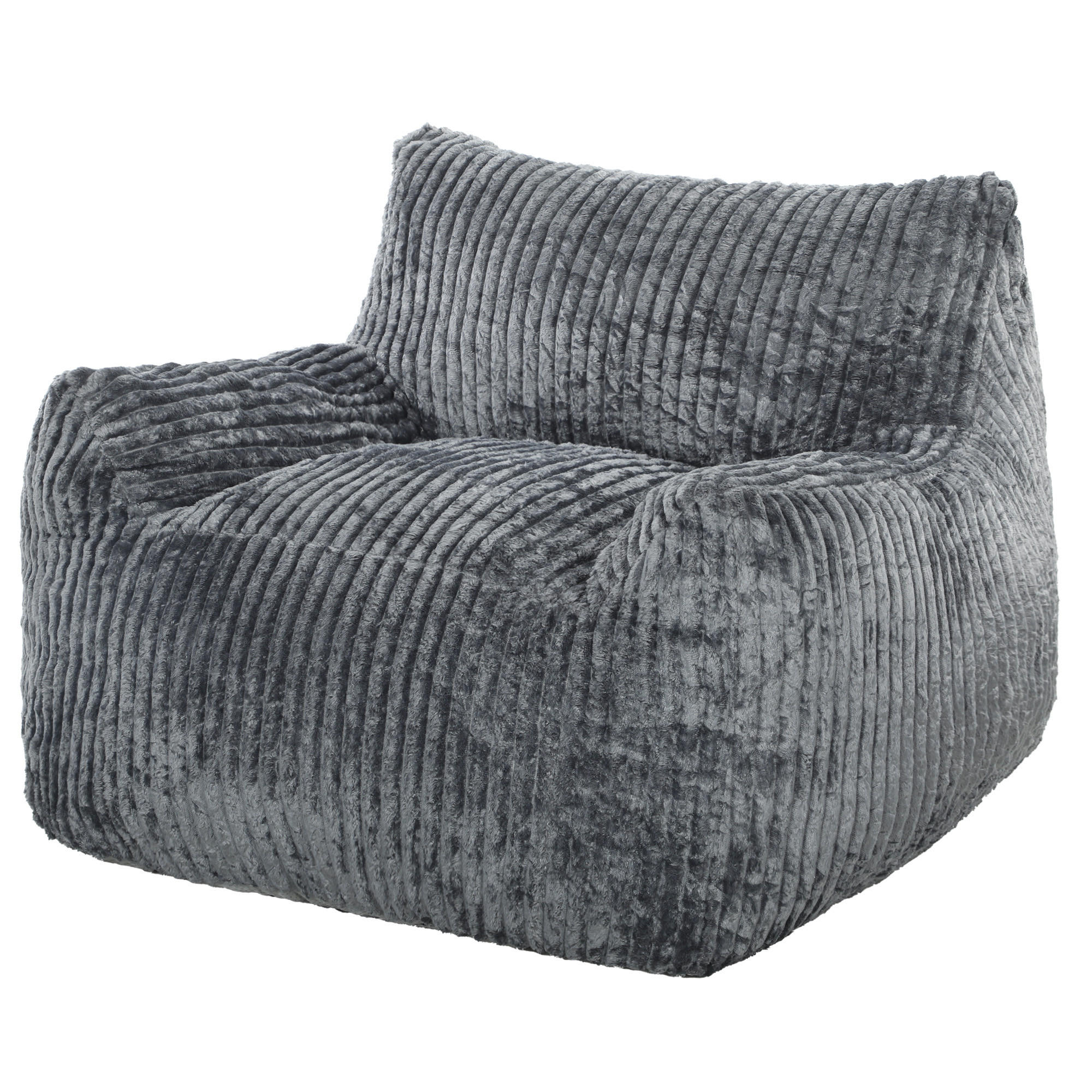 BODENSESSEL Cord Schaumstoff Grau - Grau, Textil (107/71/115cm) - HOMCOM