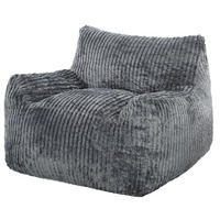 BODENSESSEL Cord Schaumstoff Grau - Grau, Textil (107/71/115cm) - HOMCOM