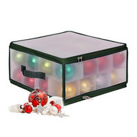 WEIHNACHTSKUGEL-AUFBEWAHRUNGSBOX - Transparent, Wellpappe/Kunststoff (36/18/36cm) - Relaxdays