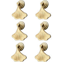 SCHRANKKNOPF Gold Ginkgo 6er-Set - Orange, Metall (2.4/2/2.4cm)