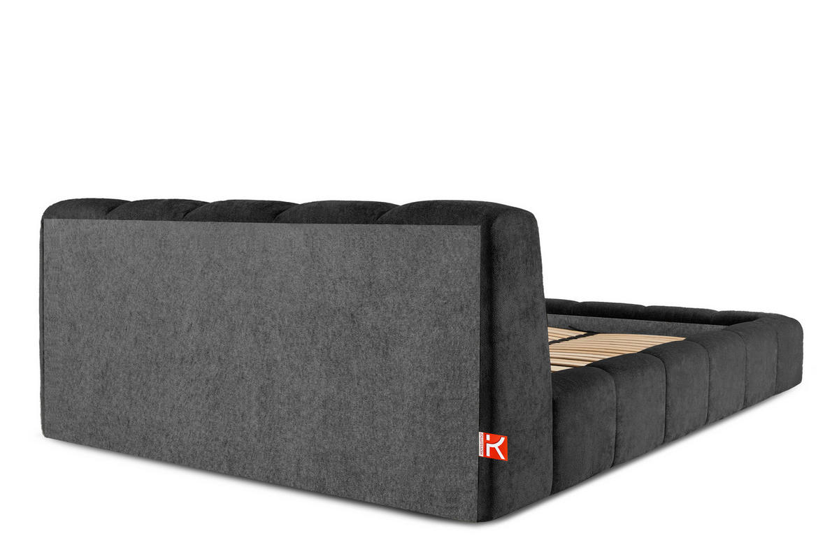 POLSTERBETT OLMIRA - Anthrazit/Schwarz, Holz/Holzwerkstoff (202/203cm) - KONSIMO®