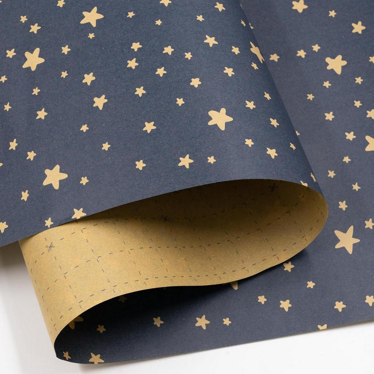 GESCHENKPAPIERROLLE blau mit Sternen 43 cm x 20 m - Dunkelblau, Papier (43/1/2000cm)
