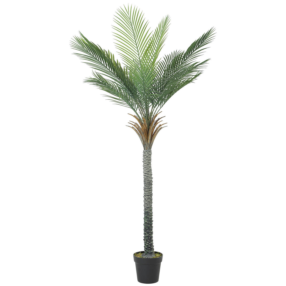 KUNSTBAUM Grün realistisch 180 cm mit Topf - Grün, Kunststoff (180cm) - PANGIVO