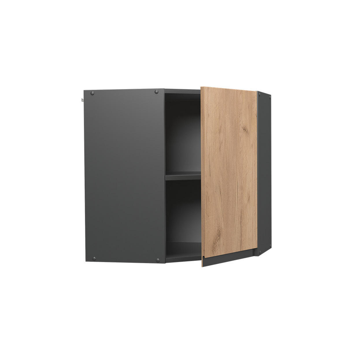 ECKHÄNGESCHRANK R-Line Goldkraft Eiche 57 cm J-Shape - Honigeiche/Anthrazit, Holzwerkstoff (57/60/34.1cm) - Vicco