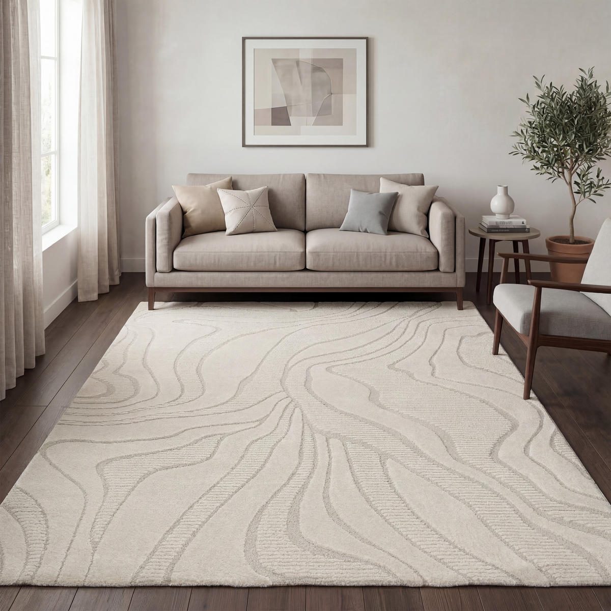 KURZFLORTEPPICH 240/330 cm Aura 702 - Creme, Textil (240/330cm) - Paco Home