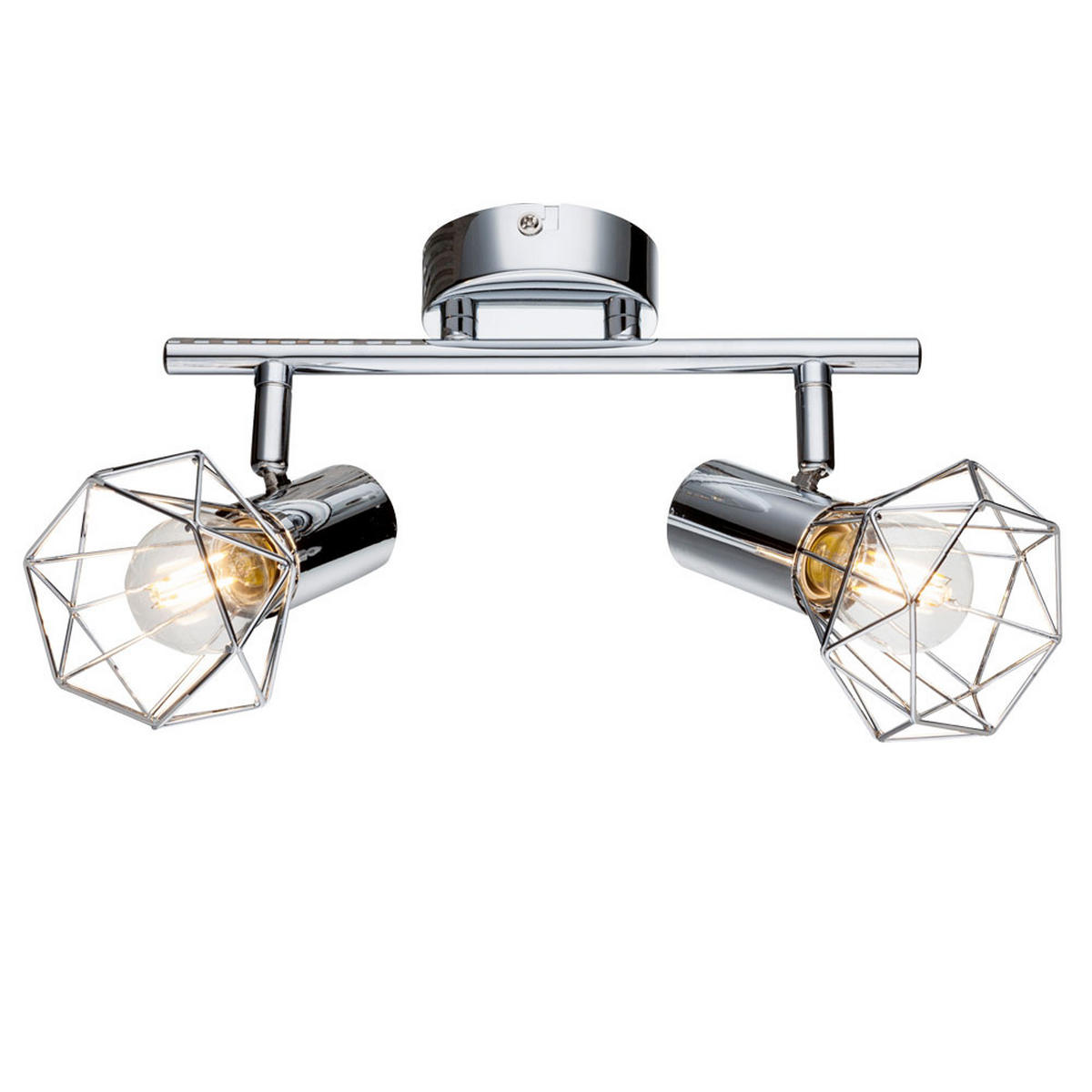 DECKENLEUCHTE Metallkäfig Silber - Silberfarben, Metall (25.5/9.3/15cm) - Globo Lighting