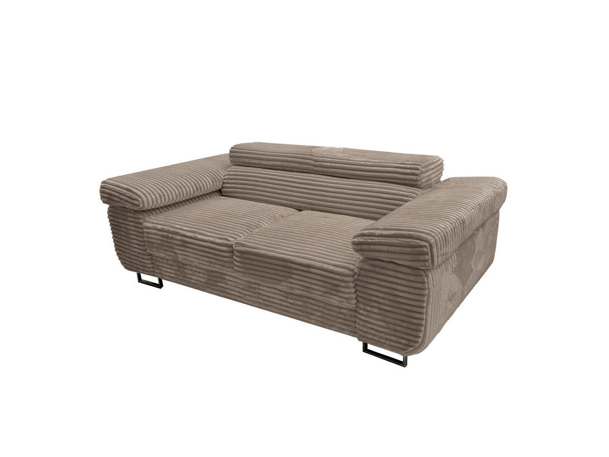 GUSTAW Sitzgarnitur 3+2+1, Schlafsofa 3-Sitzer, Cordbezug Cappuccino - Cappuccino, Textil (225/92/101cm) - KS Home Concept