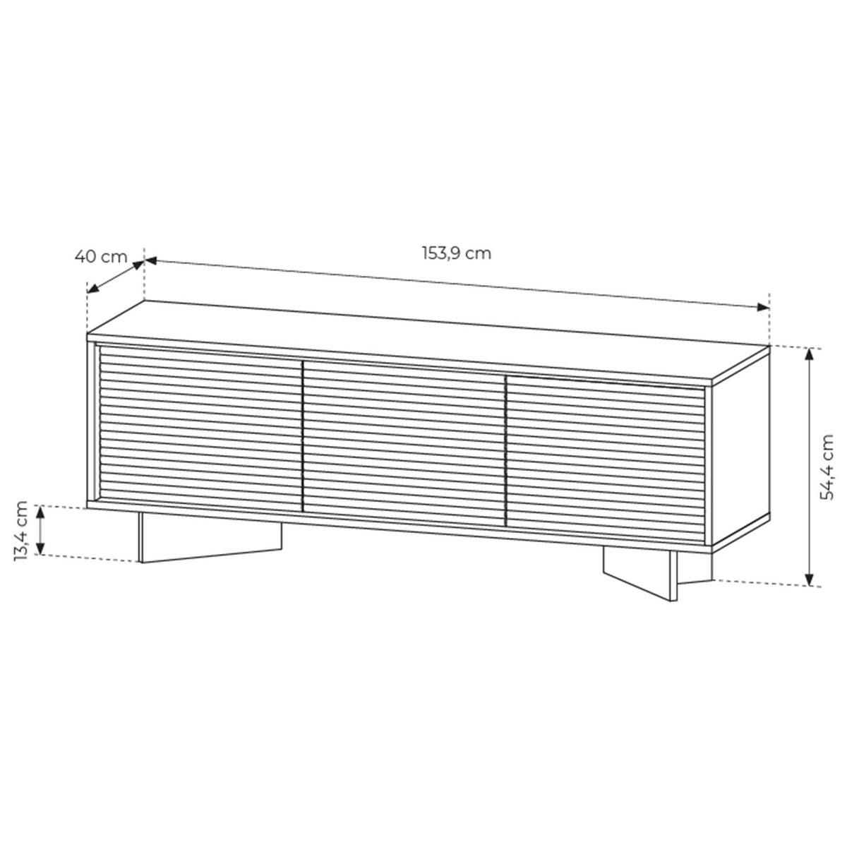 TV stolek Semi, 153 cm - kapučínová/béžová, kompozitní dřevo (153.9/54.4/40cm) - Selsey