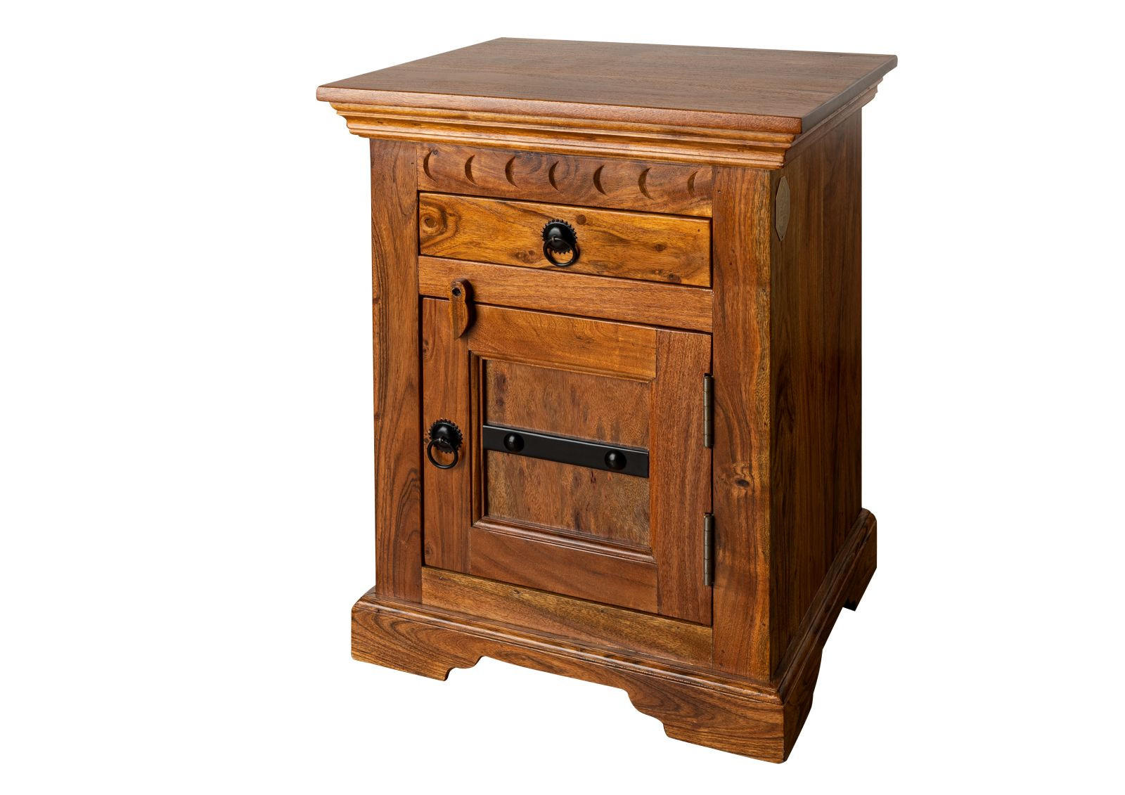 NACHTTISCH Akazie 45x40x60 honig lackiert OXFORD #270 - Braun, Holz (45/60/40cm) - Massivmoebel24