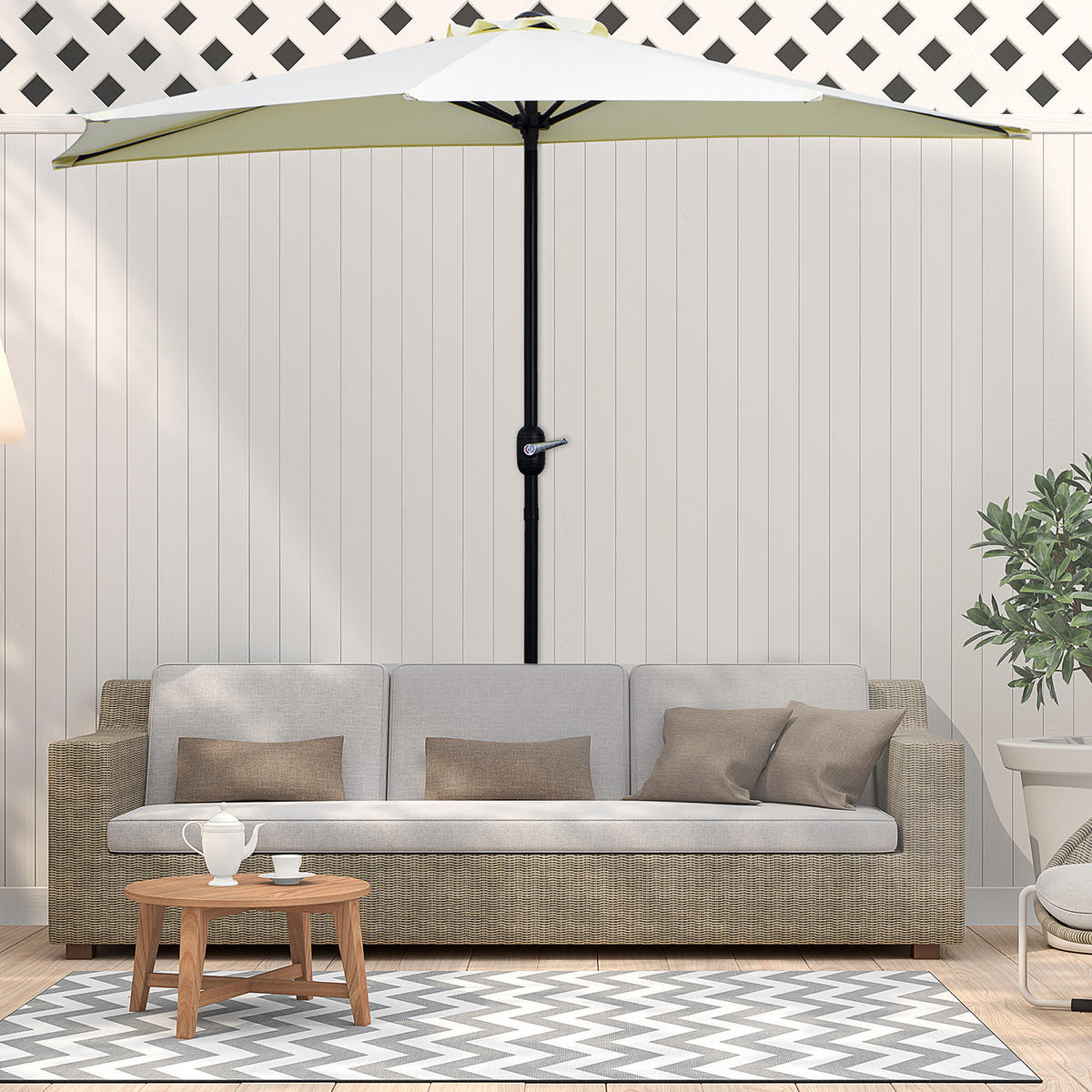 SONNENSCHIRM 260/135/230 cm DE-11421 Beige - Beige, Metall (135/260cm) - ComfortXL