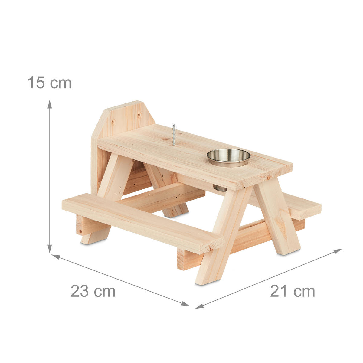 EICHHÖRNCHENTISCH - Hellbraun, Holz/Metall (23/15/21cm) - Relaxdays