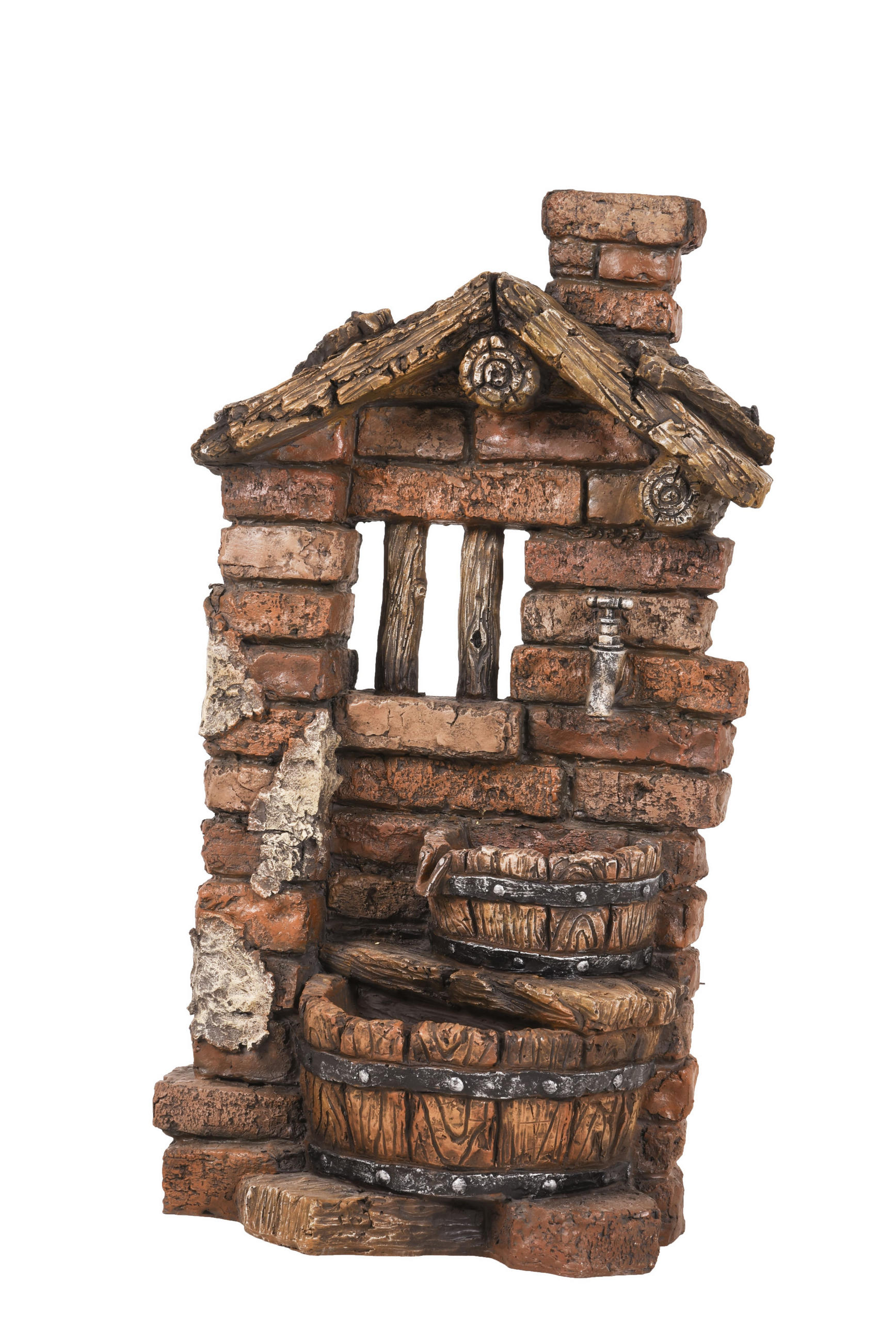 BRUNNEN Micha Stein-Optik Braungrau 66x32x22cm - Braun, Kunststoff (22/32/66cm) - DELUKE