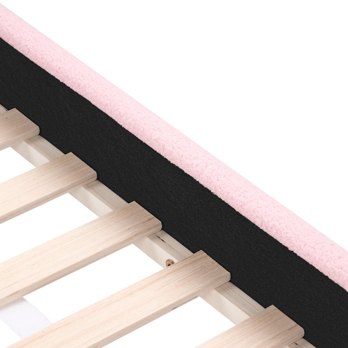 KINDERBETT 90x200 cm Rosa Laye - Pink, Textil (90/200cm) - Beliani