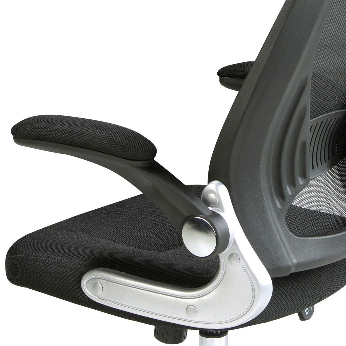 CHEFSESSEL Bürodrehstuhl aus schwarzem Stoff 66/62/117 cm - Edelstahlfarben/Schwarz, Textil (66/117/62cm) - ANGEL CERDA