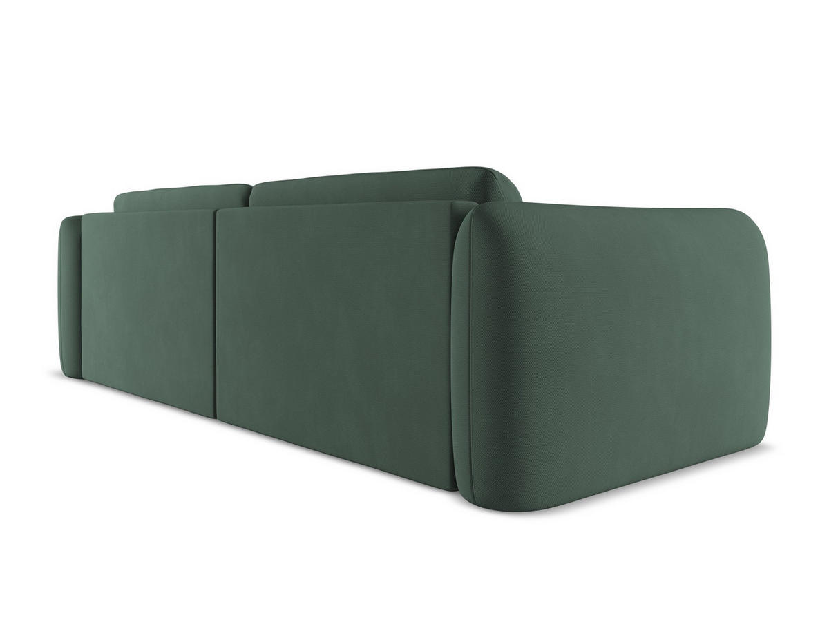 ECKSOFA mit Schlaffunktion Samt Stoff Orange - Terracotta/Schwarz, Kunststoff/Textil (148/207cm) - Makamii