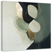 LEINWANDBILD Abstrakte grüne Farbspritzer 60x60cm - Grün, Textil (60/60cm) - Feeby