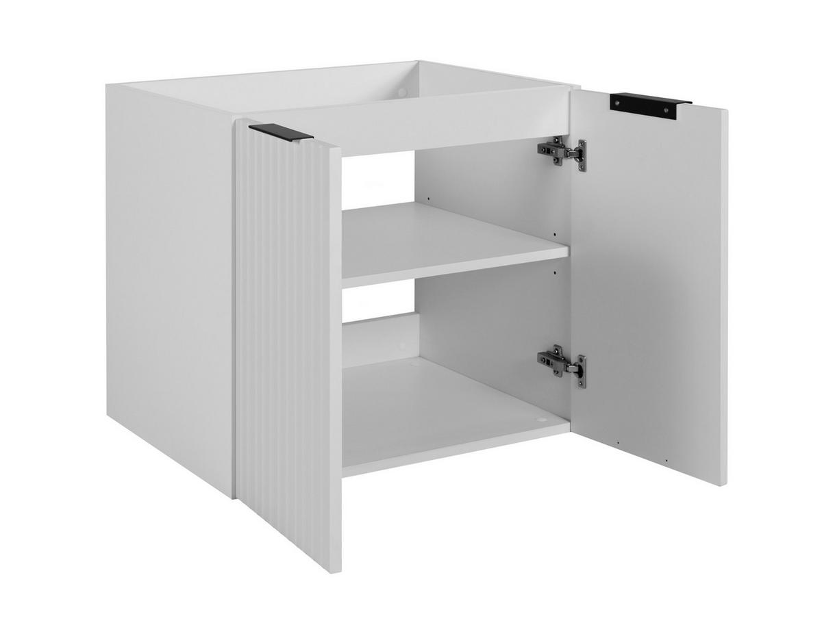 BADEZIMMER-SET, 57×46×180 cm, Weiß / Eiche Craft, schwarzer Griff - Weiß, Holzwerkstoff (180/57/46cm) - 3XE LIVING
