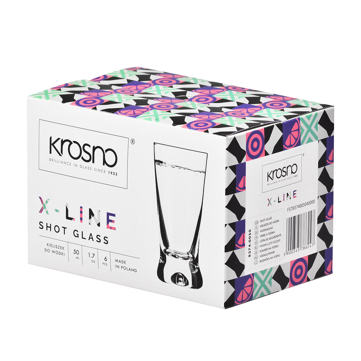 SCHNAPSGLÄSER X-Line, 6er-Set, 50 ml - Transparent, Glas (0.05L) - Krosno Glass