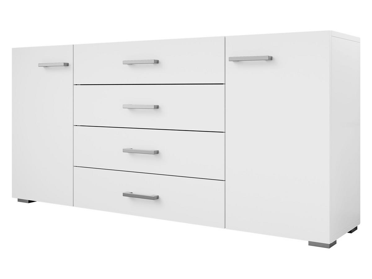 SIDEBOARD Gimren 2D4SZ - Hellgrau/Weiß, Holzwerkstoff/Kunststoff (156/74/35cm) - MIRJAN24
