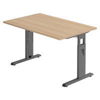 SCHREIBTISCH Serie-O 80/120/74 cm in Eichefarben/Graphitfarben - Eichefarben/Graphitfarben, Holzwerkstoff (80/120/74cm) - bümö