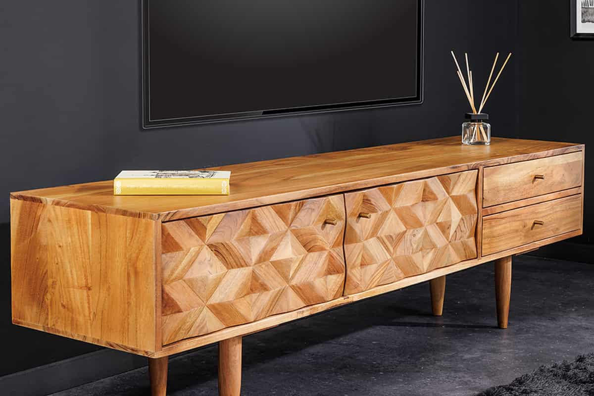 TV-LOWBOARD ALPINE Akazie Natur 145cm - Braun, Holz (145/45/35cm) - riess-ambiente