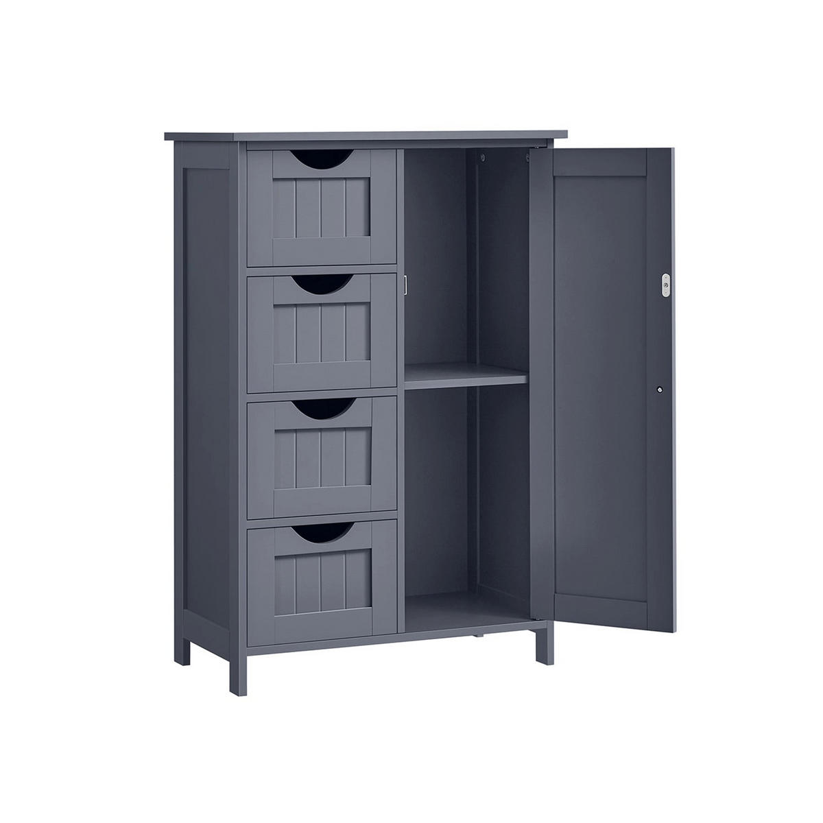 BADEZIMMERSCHRANK PORT-AU-PRINCE - Grau, Holzwerkstoff (55/82/30cm) - Hansiro