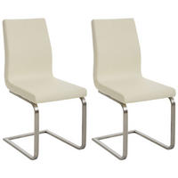 ESSZIMMERSTÜHLE Belfort 2er Set 90x40x50 cm Creme - Creme, Leder (40/90/50cm) - furnicato