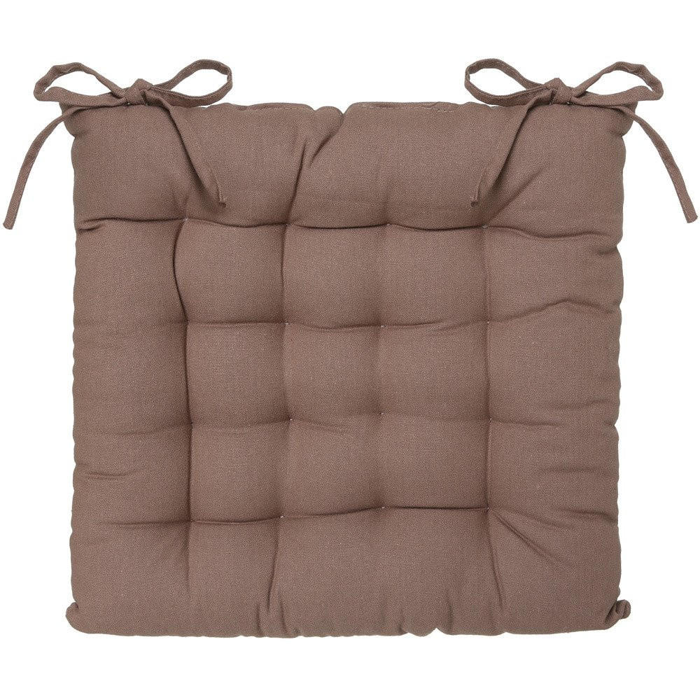 STUHLKISSEN Ziersteppung taupe quadratisch - Taupe, Naturmaterialien (5.5cm) - Atmosphera Createur d´interieur