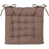 STUHLKISSEN Ziersteppung taupe quadratisch - Taupe, Naturmaterialien (5.5cm) - Atmosphera Createur d´interieur